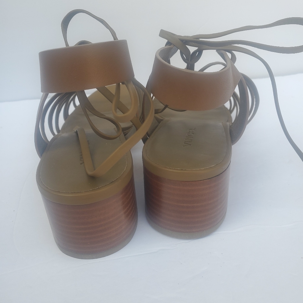 Vince Woman's Beaumont Knotted Leather Gladiator Strappy Sandals Brown Sz 10M - Picture 9 of 14
